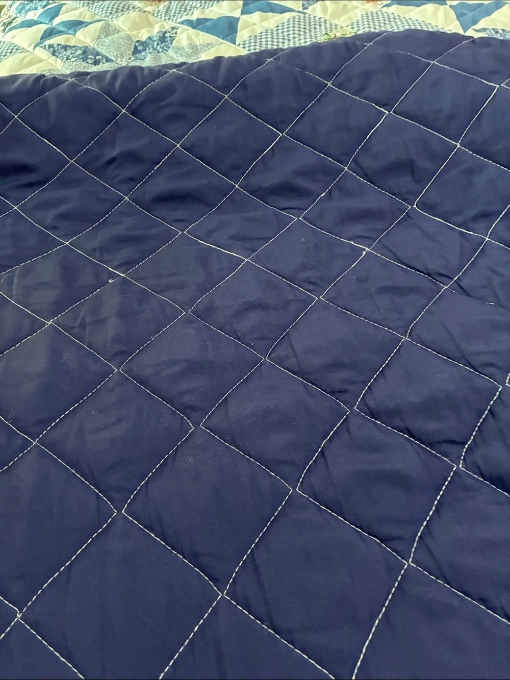 Mainstays Blue and Cream Floral Patchwork Quilt